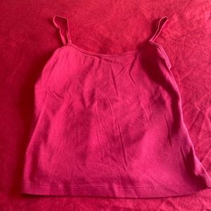 Sonoma 100% cotton red sleeveless S crop top, adjustable spaghetti straps